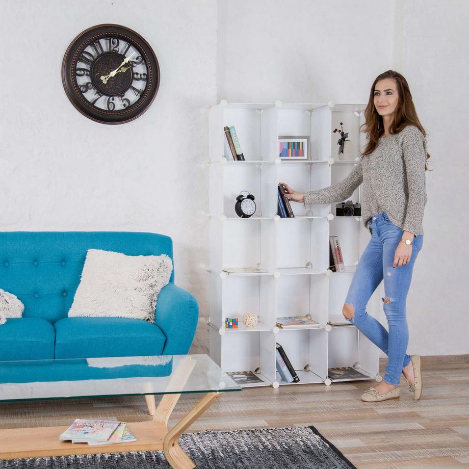 B2X Schraubenlose Kunststoffregale mit 15 Fächern  