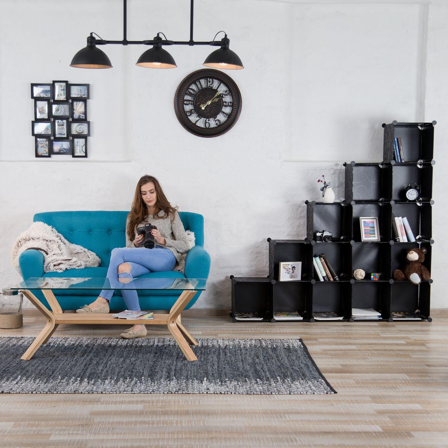 B2X Étagères en plastique sans vis avec 15 compartiments  