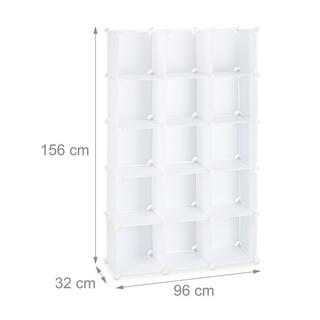 B2X Étagères en plastique sans vis avec 15 compartiments  