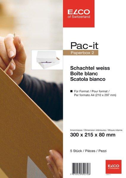 elco ELCO Paperbox Pac-it 300x215x80mm 74566.12 weiss 5 Stück  