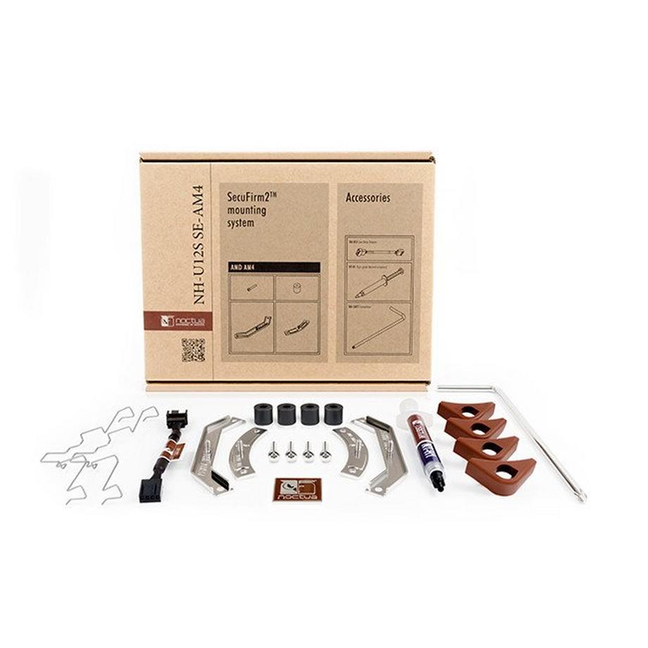 Noctua  NH-U12S SE-AM4 système de refroidissement d’ordinateur Processeur Refroidisseur Beige, Marron, Acier inoxydable 