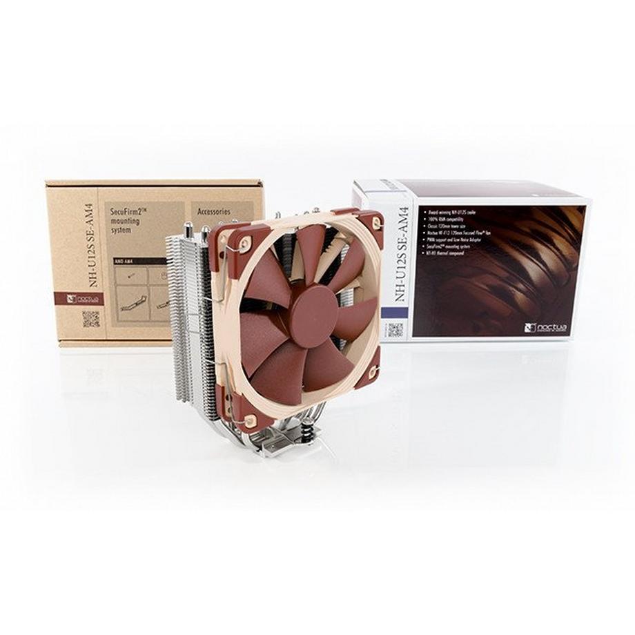 Noctua  NH-U12S SE-AM4 système de refroidissement d’ordinateur Processeur Refroidisseur Beige, Marron, Acier inoxydable 