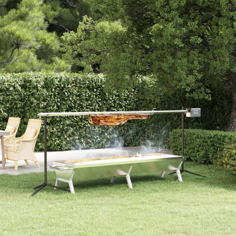 VidaXL  Rotisserie grill edelstahl 