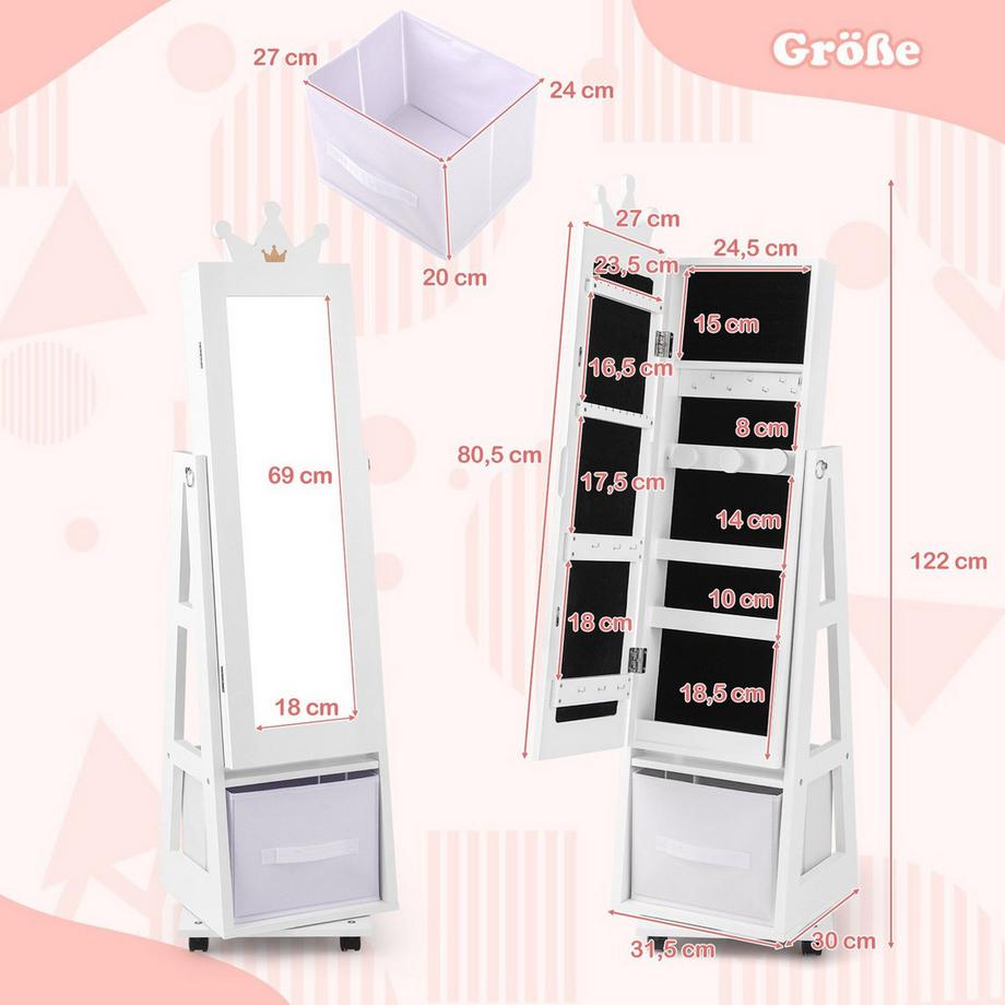 Northix 3-in-1-Schmuckschrank für Kinder  