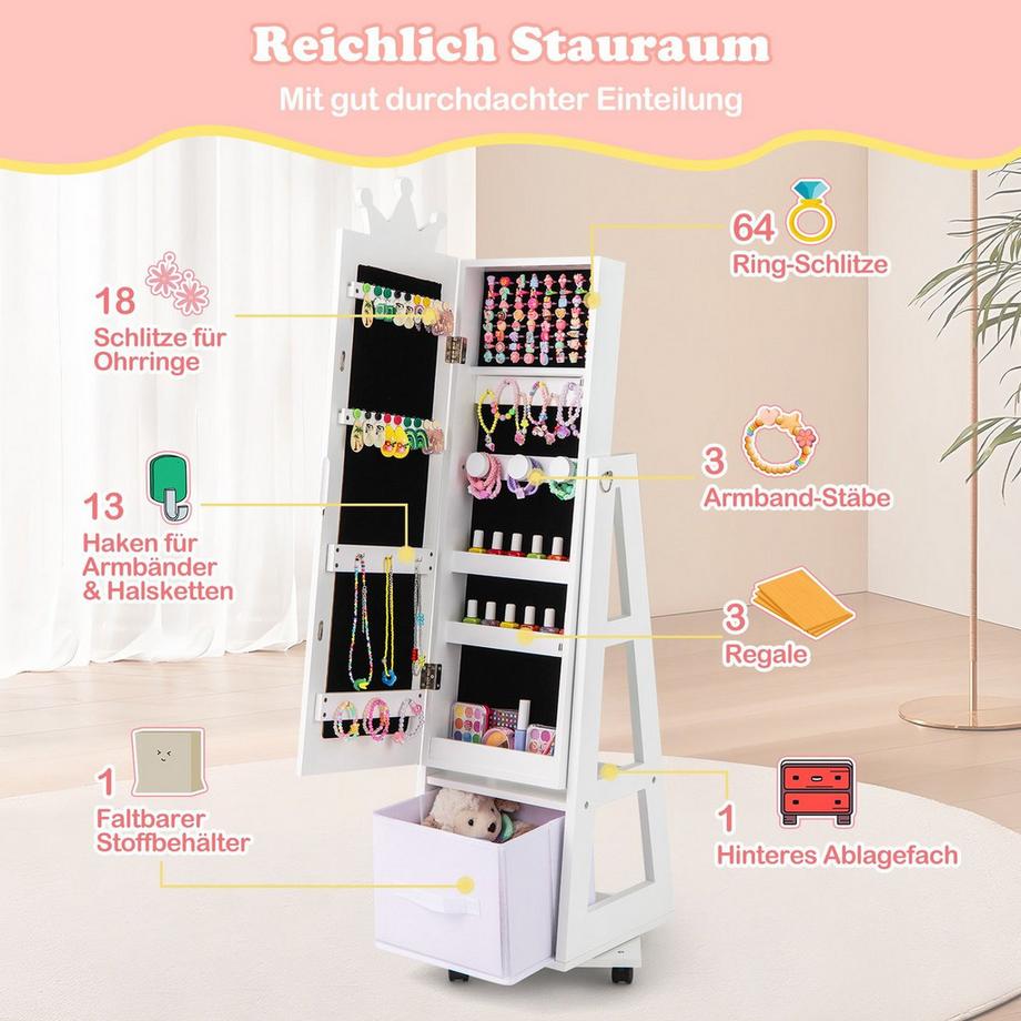 Northix 3-in-1-Schmuckschrank für Kinder  