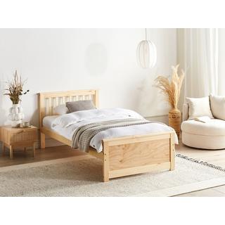 Beliani Lit avec sommier en Bois de pin Scandinave OLENDON  