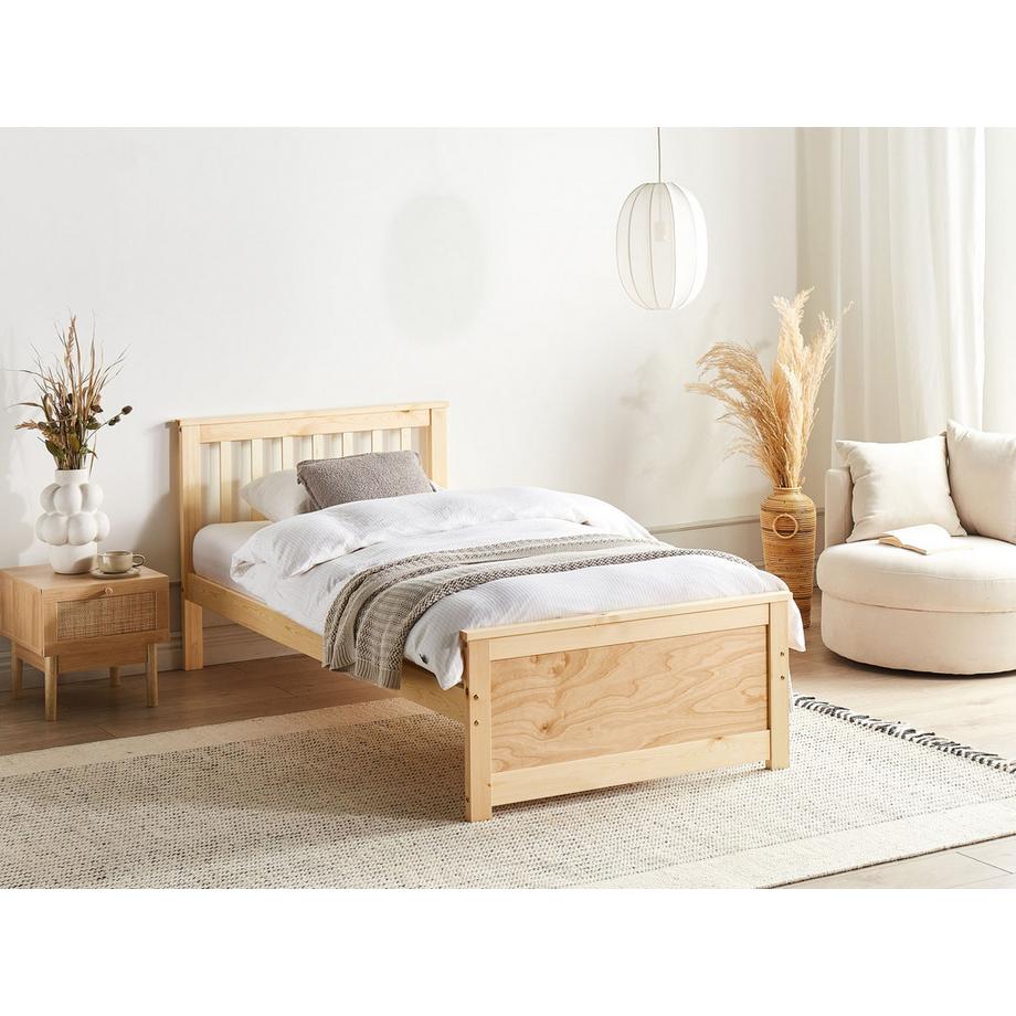 Beliani Letto en Legno di pino Scandinavo OLENDON  