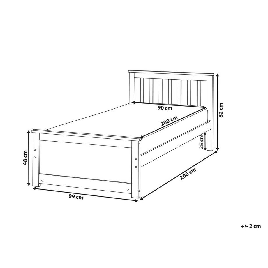 Beliani Letto en Legno di pino Scandinavo OLENDON  