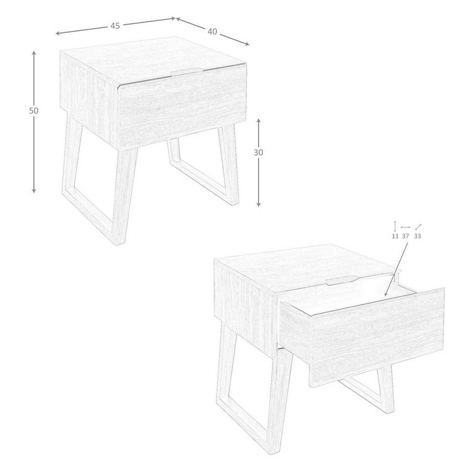 ANGEL CERDA Comodino noce  