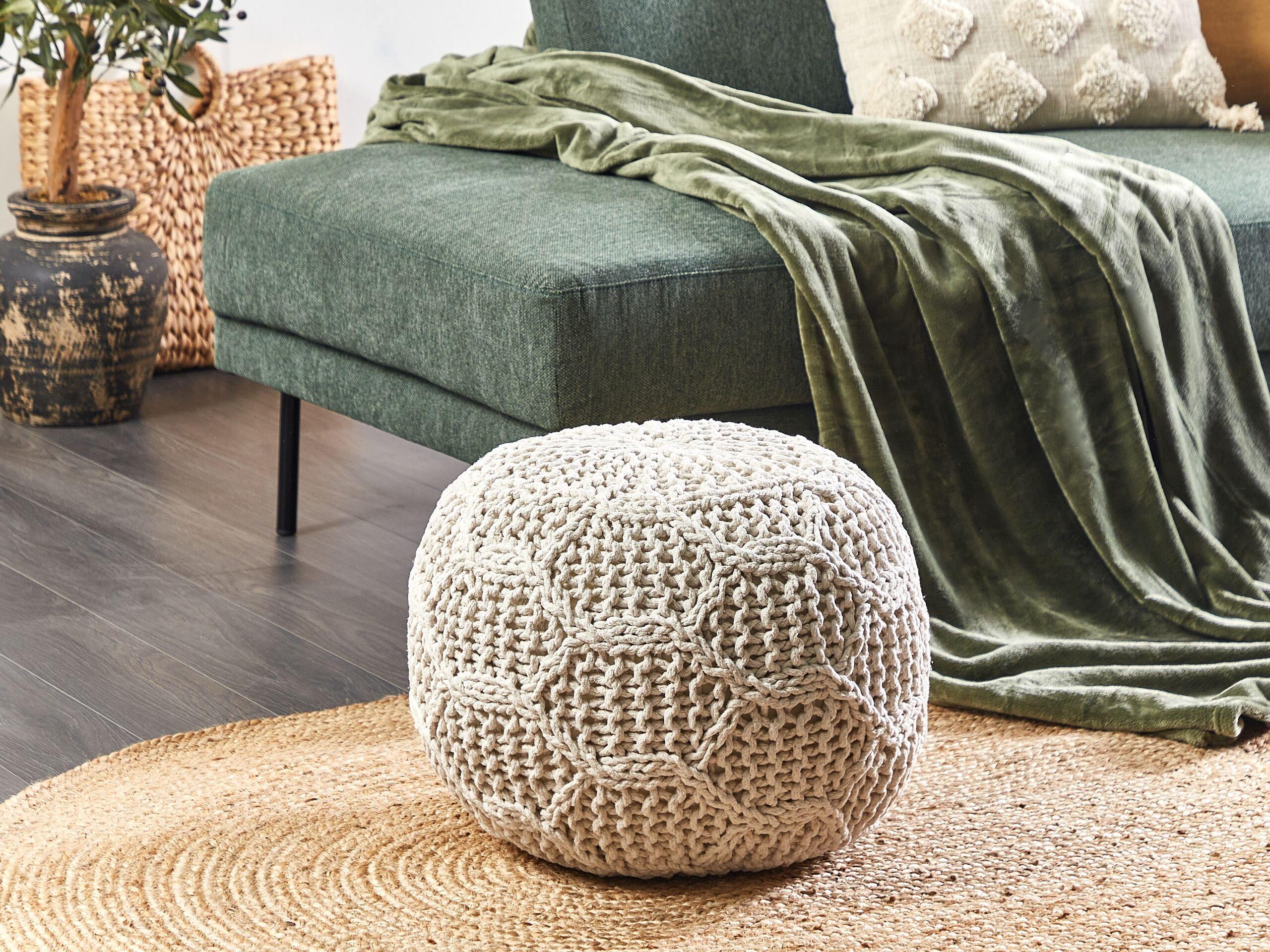 Beliani Pouf aus Baumwolle Boho TRIMAN  