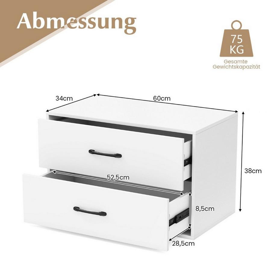 Northix Stapelbarer Organizer mit 2 Schubladen  