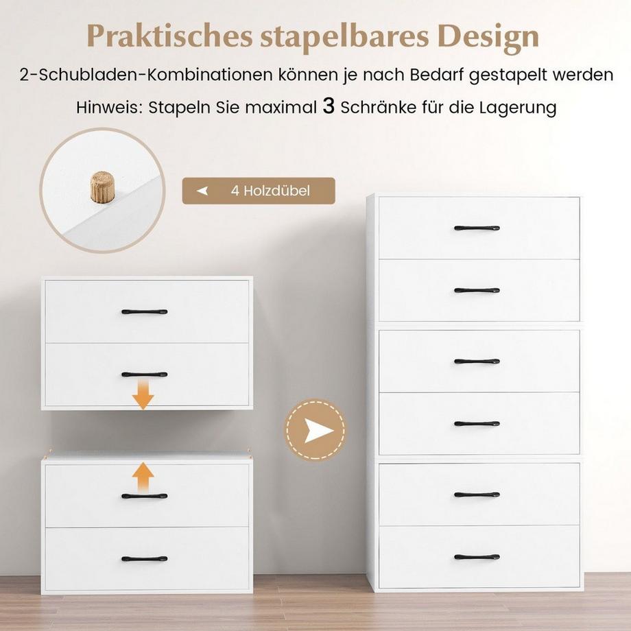 Northix Stapelbarer Organizer mit 2 Schubladen  