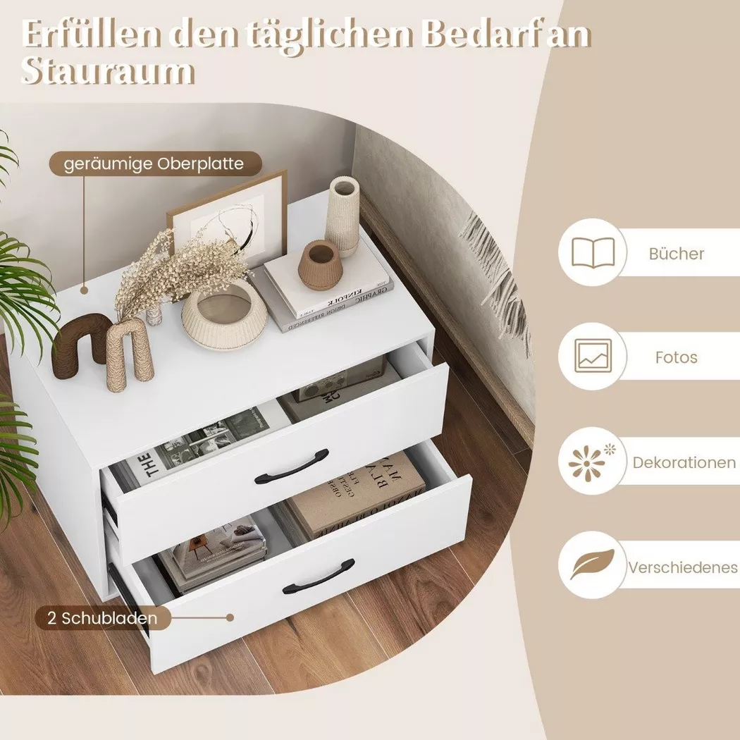 Northix - Stapelbarer Organizer mit 2 Schubladen, 60 cm