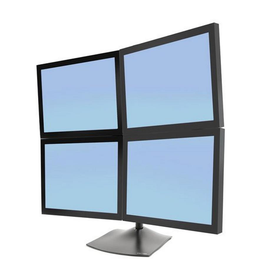 DS100 SERIE QUAD LCD STAND BLACK MAX 24IN CROSSBAR 4CLAMP