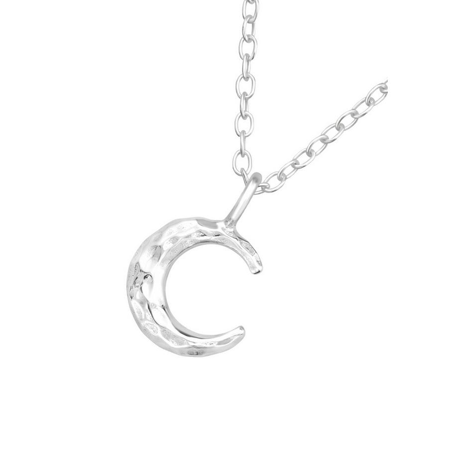 Maxte  Sterling  HalbmondHalskette mit Textur 