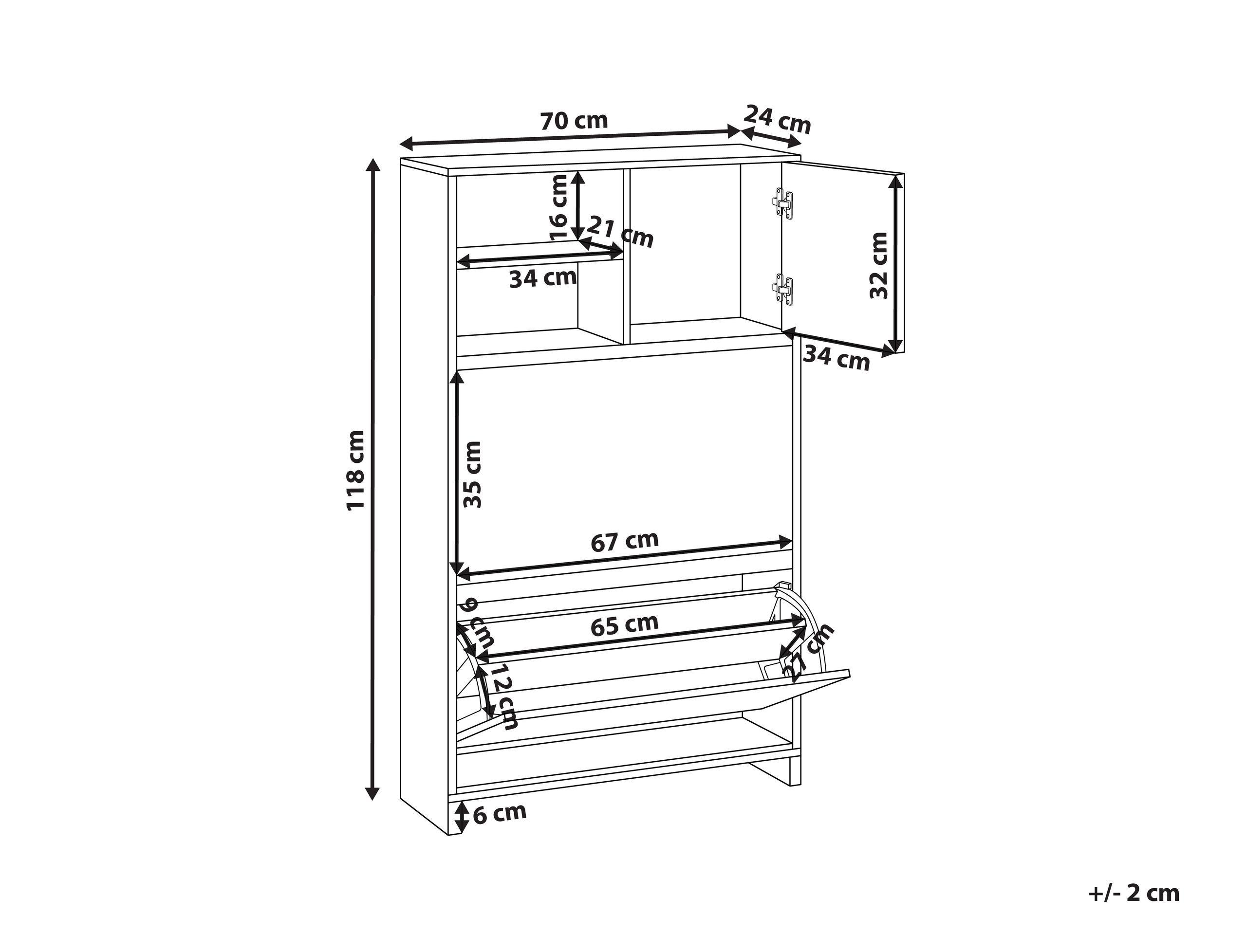 Beliani Schuhschrank aus Faserplatte Skandinavisch COBAR  