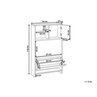 Beliani Schuhschrank aus Faserplatte Skandinavisch COBAR  