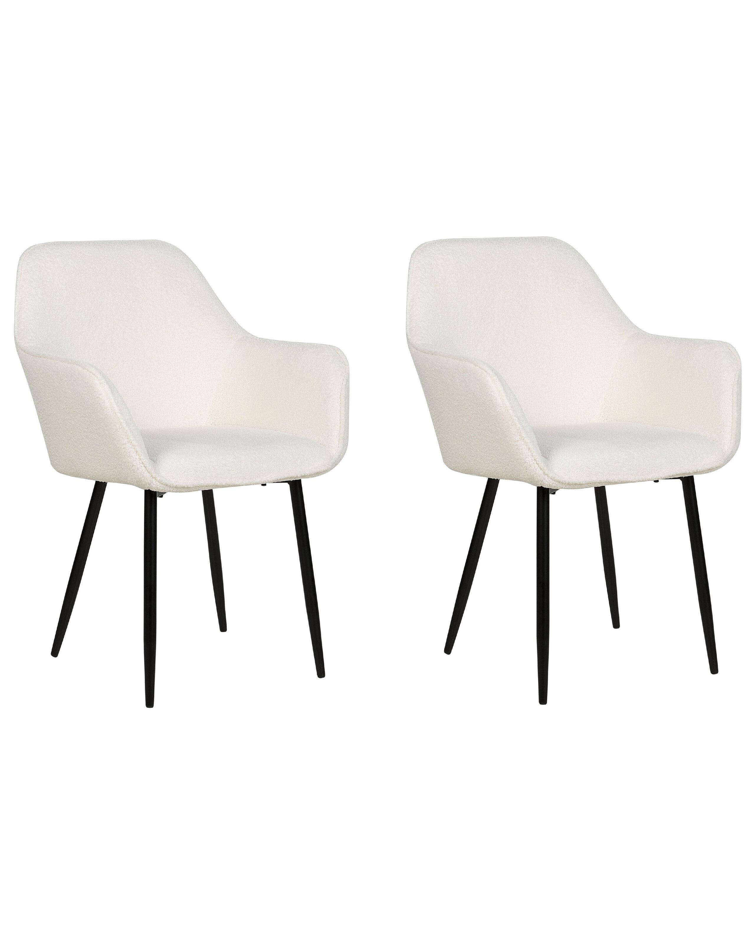 Beliani Lot de 2 chaises en Bouclé Moderne ALDEN  