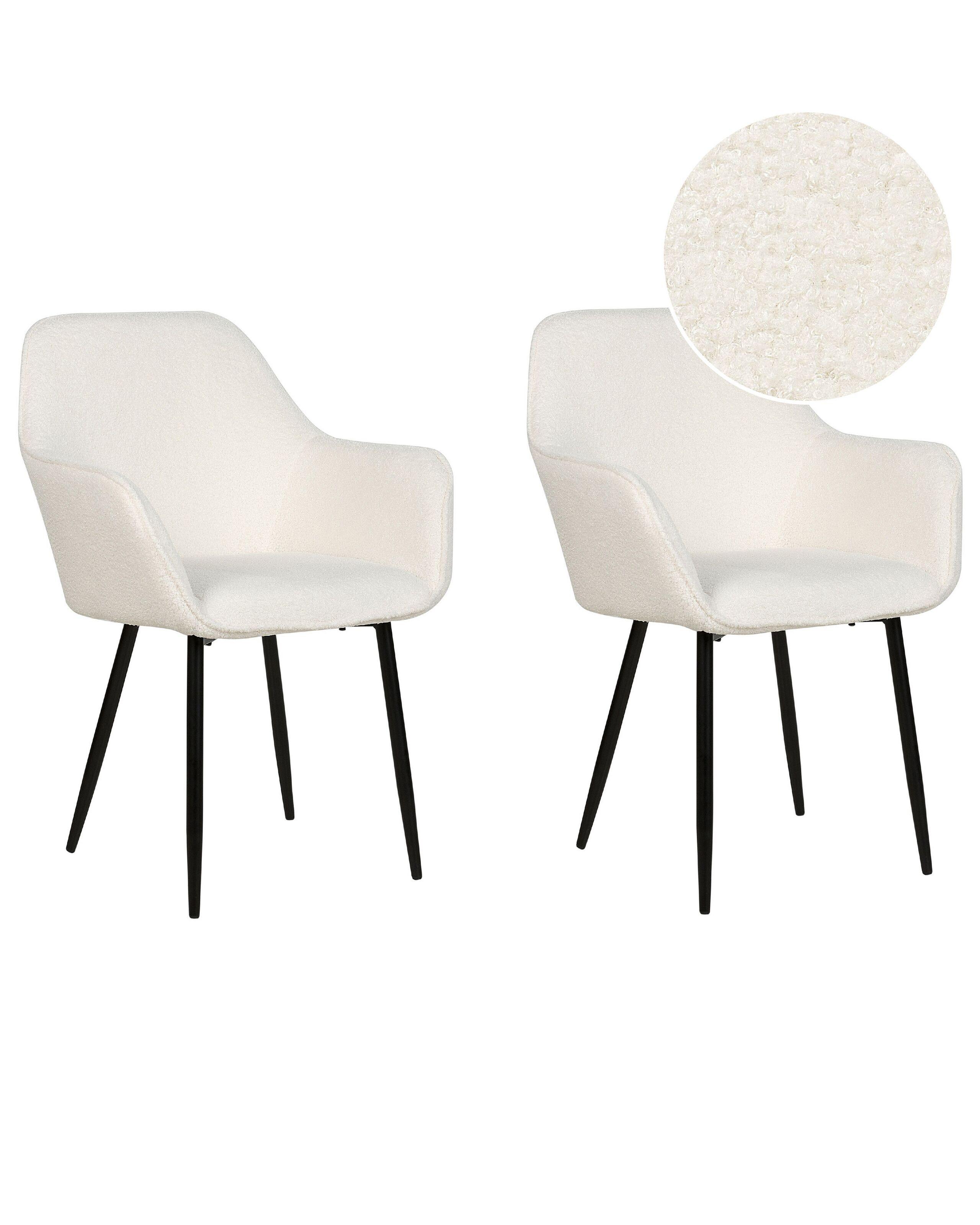 Beliani Lot de 2 chaises en Bouclé Moderne ALDEN  