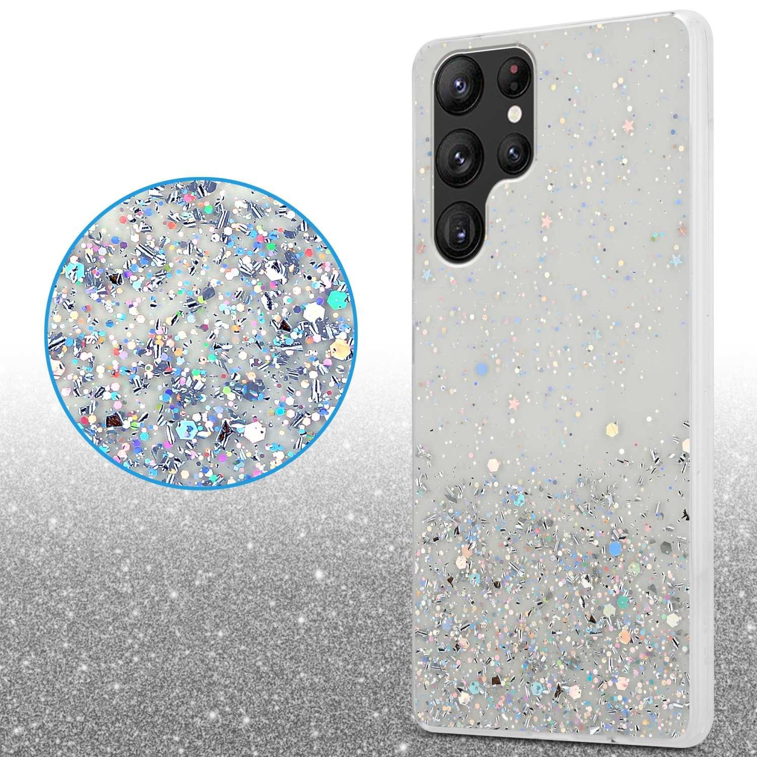 Cadorabo  Hülle für Samsung Galaxy S22 ULTRA TPU Silikon mit funkelnden Glitter 