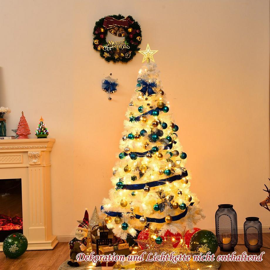 Northix Albero di Natale albero di Natale artificiale con supporto in metallo 150-240 cm bianco-150 cm  