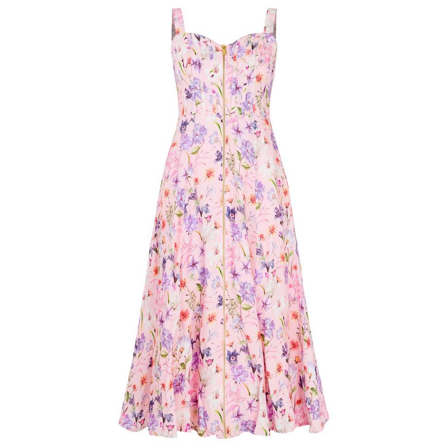 Joe Browns Leinenmix Kleid Herzausschnitt Reissverschluss  