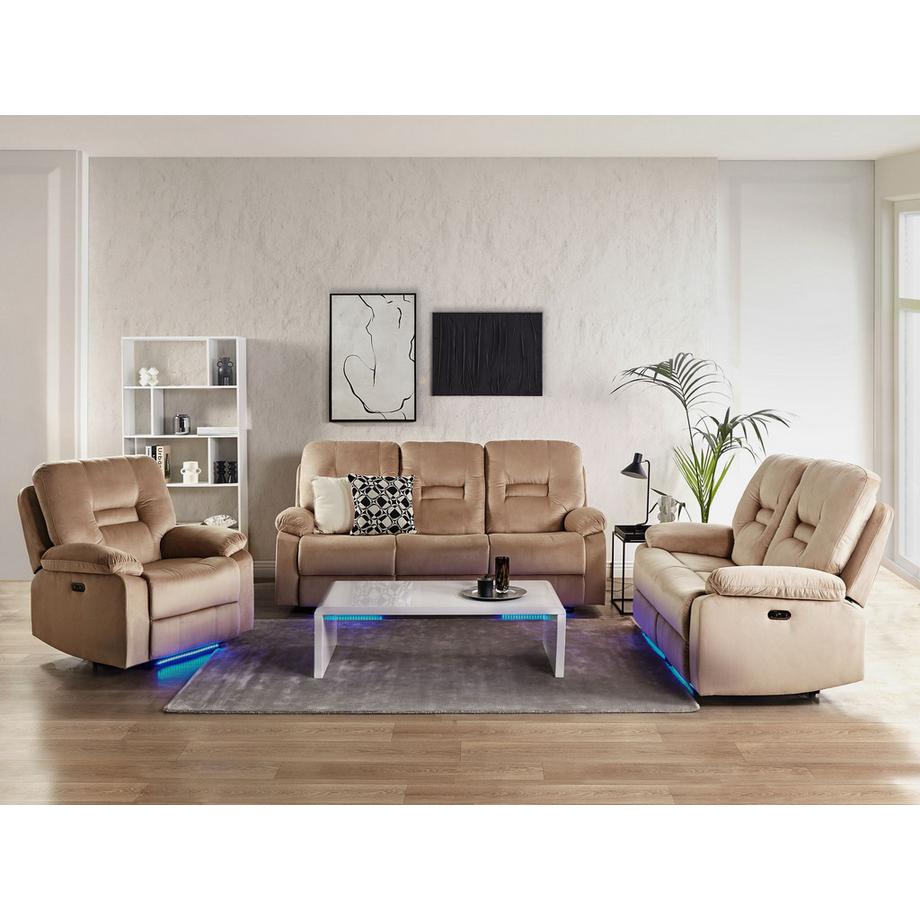 Beliani Wohnzimmer Set aus Samtstoff  BERGEN  