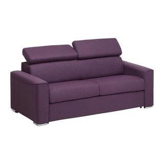 LINEA SOFA Schlafsofa 3-Sitzer - Liegefläche: 140 cm - Matratzenhöhe: 14 cm mit Memory Schaum - Stoff - Violett - VIZIR  