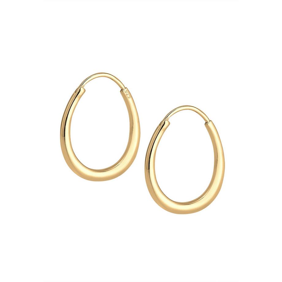 Elli  Boucles d'Oreilles Femmes Créoles Pendentif Ovale Basique 