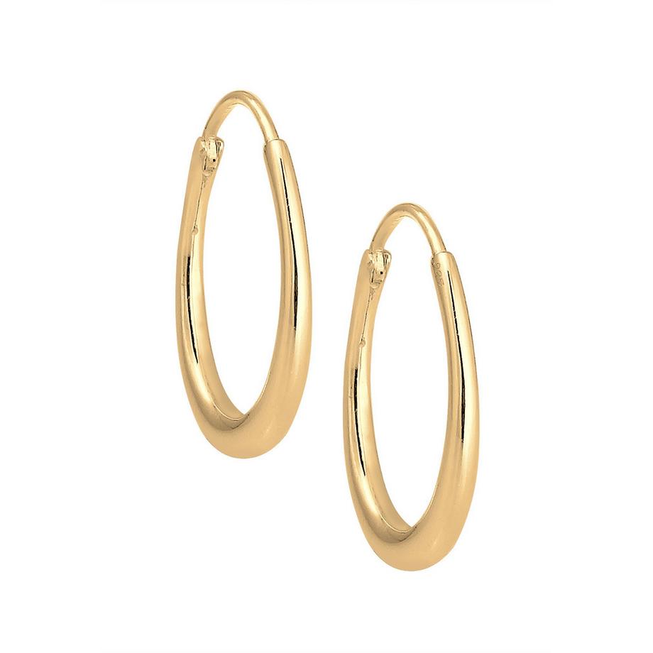 Elli  Boucles d'Oreilles Femmes Créoles Pendentif Ovale Basique 