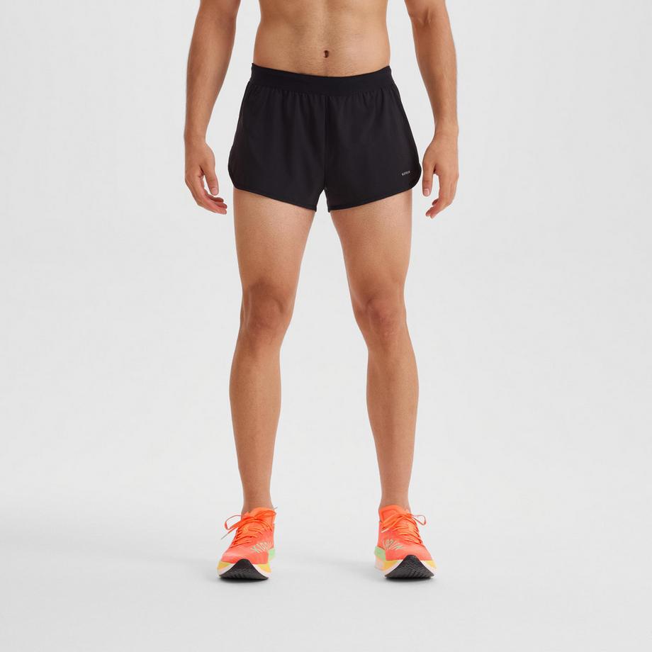 Pantaloncini uomo run 500 comfort split tessuto