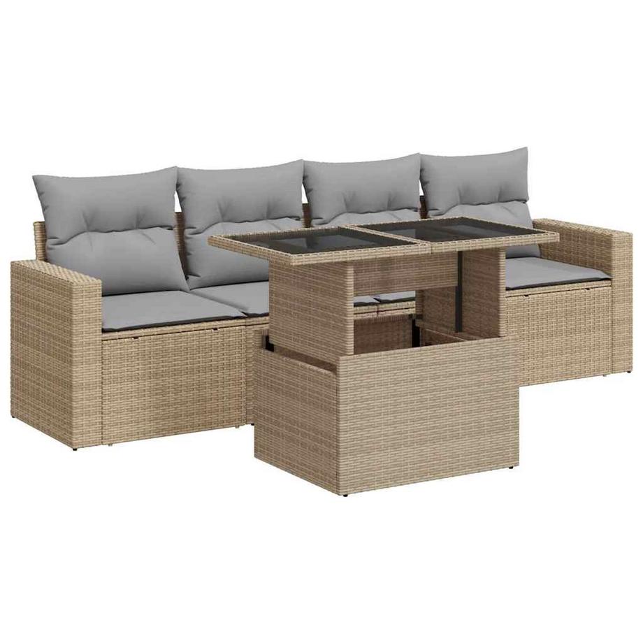 set di divani da giardino Polirattan