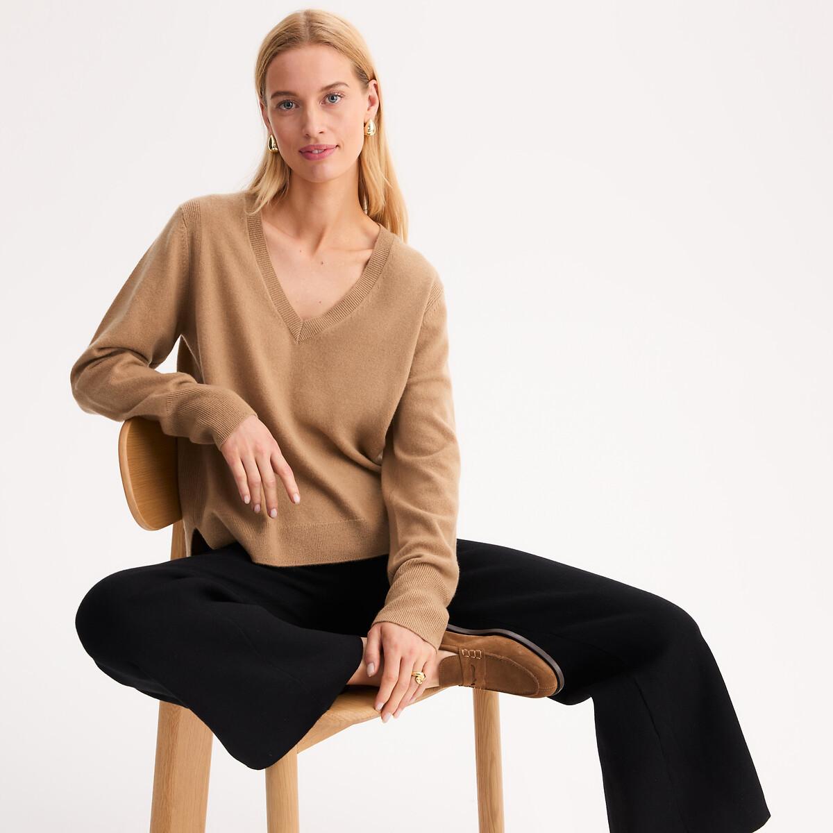 La Redoute Collections Maglione Cashmere Scollo a V Maglia Fine  