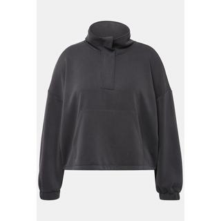 Ulla Popken Sweat-shirt oversize à manches longues et col montant  