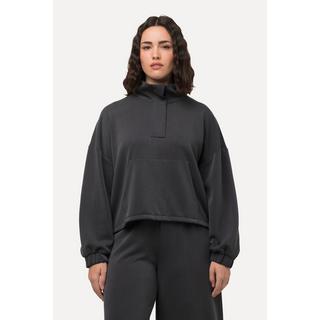Ulla Popken Sweat-shirt oversize à manches longues et col montant  