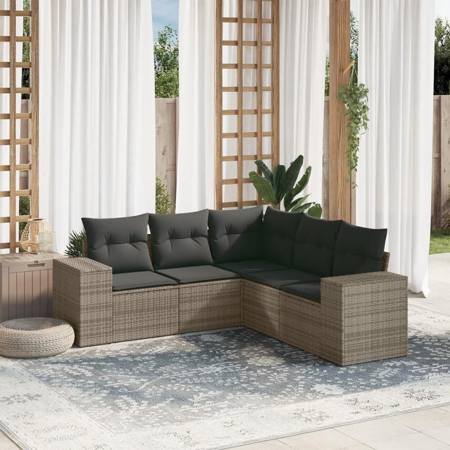 VidaXL set divano da giardino Polirattan  