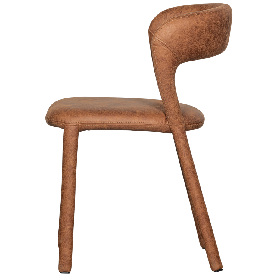 mutoni Chaise de salle à manger Noble aspect cuir cognac  