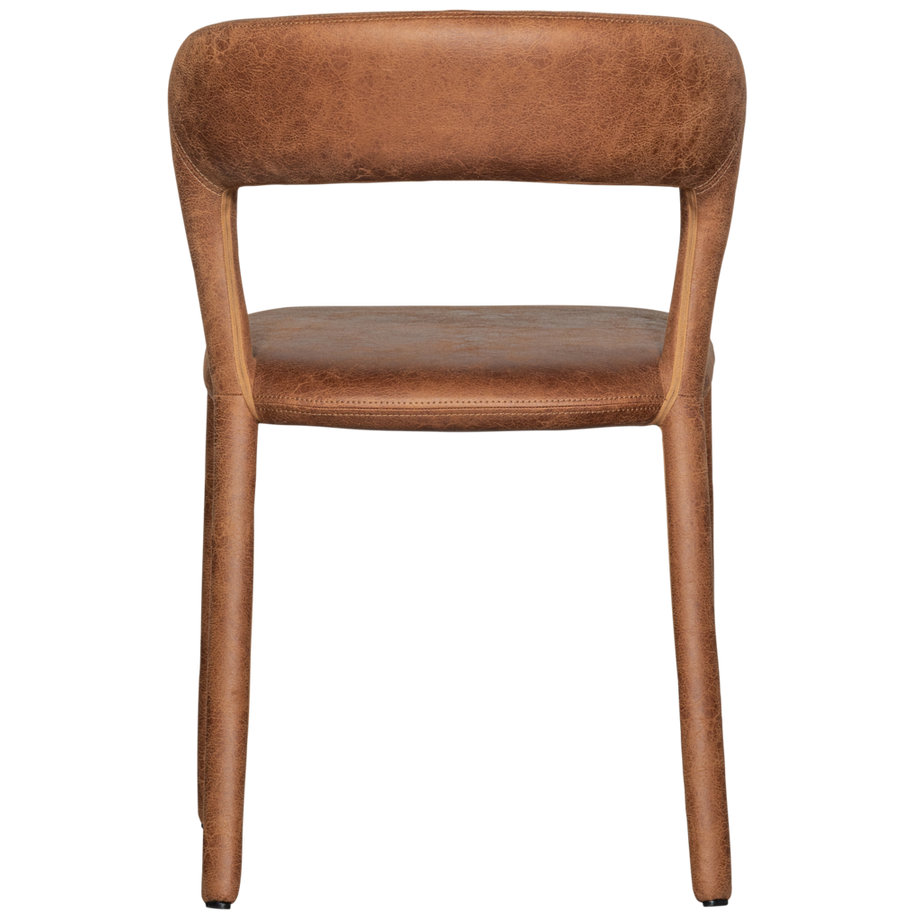 mutoni Chaise de salle à manger Noble aspect cuir cognac  