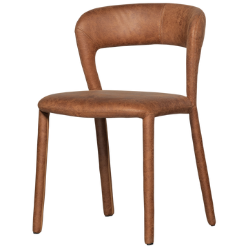 Sedia da pranzo Noble in pelle cognac