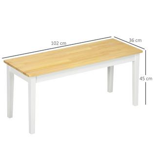 Northio Banc Banc De Salle À Manger 2 Places Banc En Bois Banc De Cuisine Banc De Salon Pour Cuisine Entrée Capacité De Charge Jusqu'À 220 Kg Bois De Pin Blanc 102 X 36 X 45 Cm  