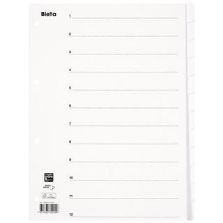 Biella BIELLA Register Karton weiss A4 46541201 12-teilig, blanko  