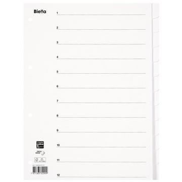 BIELLA Register Karton weiss A4 46541201 12-teilig, blanko