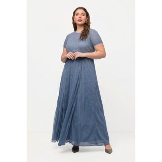 Ulla Popken  Meshkleid, Perlenstickerei, Rundhals, Halbarm 