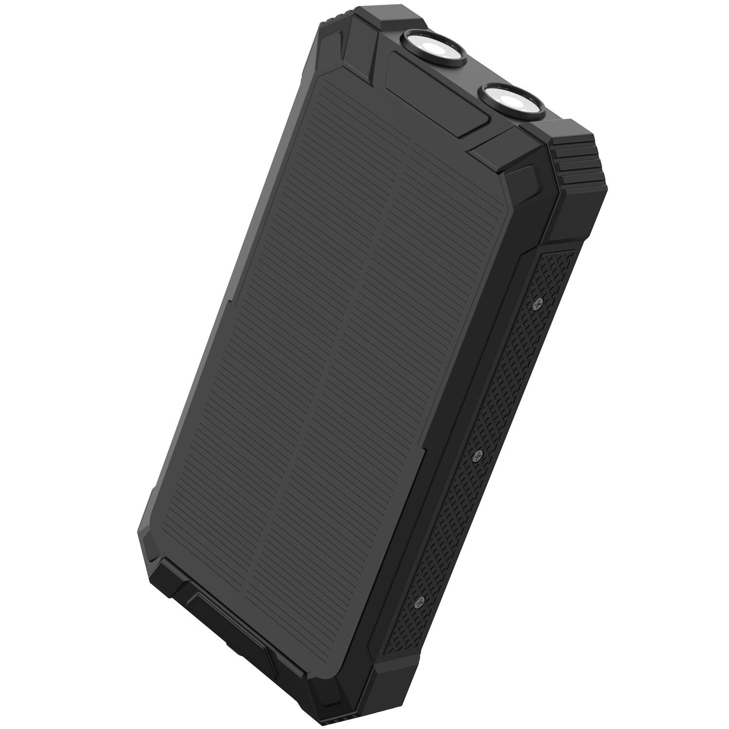 DENVER  PowerBank 20 000 mAh, cellule solaire, 4 câbles + recharge sans fil, noir 