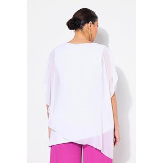 Ulla Popken Tunica Doppia Strato Scollo Rotondo Mezze Maniche  