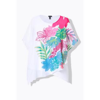 Ulla Popken Tunica Doppia Strato Scollo Rotondo Mezze Maniche  