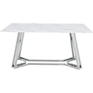 mutoni Table de salle à manger métal blanc 160  