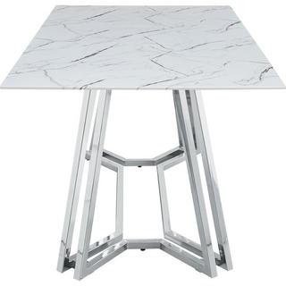 mutoni Table à manger métal blanc 160  