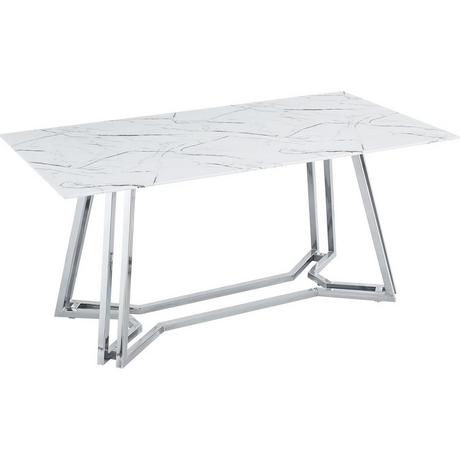 mutoni Table à manger métal blanc 160  