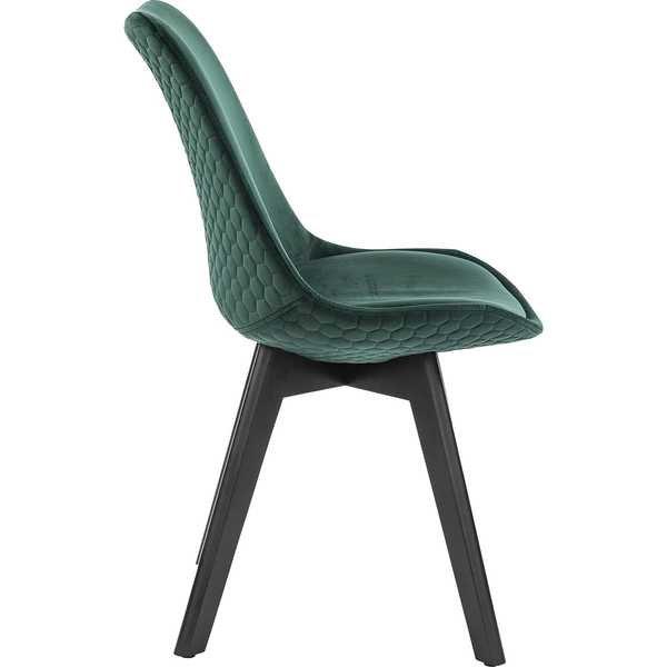 mutoni Chaise de salle à manger velours vert, lot de 2  